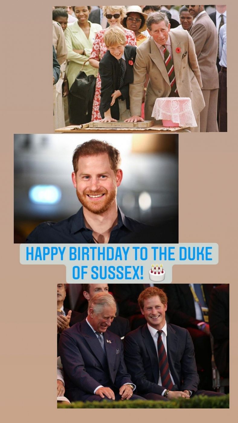 Una 'story' de Instagram de Carlos de Inglaterra con varias imágenes junto a su hijo, el príncipe Harry