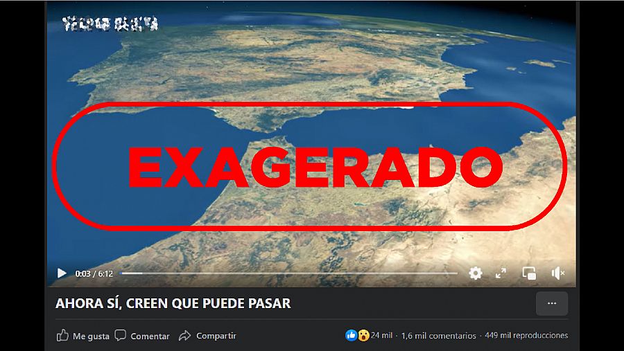 Este vídeo exagera sobre la inminencia de un tsunami en el Mar de Alborán