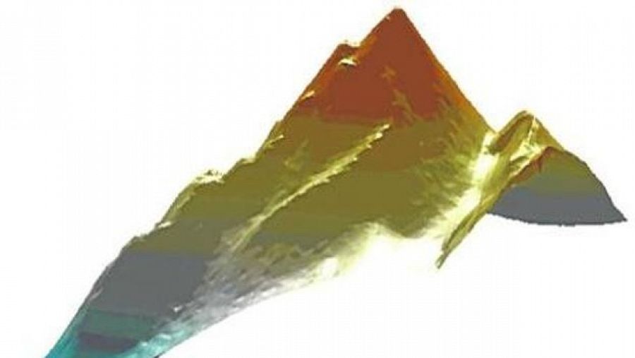 Perfil del volcán Tagoro, en 3D.