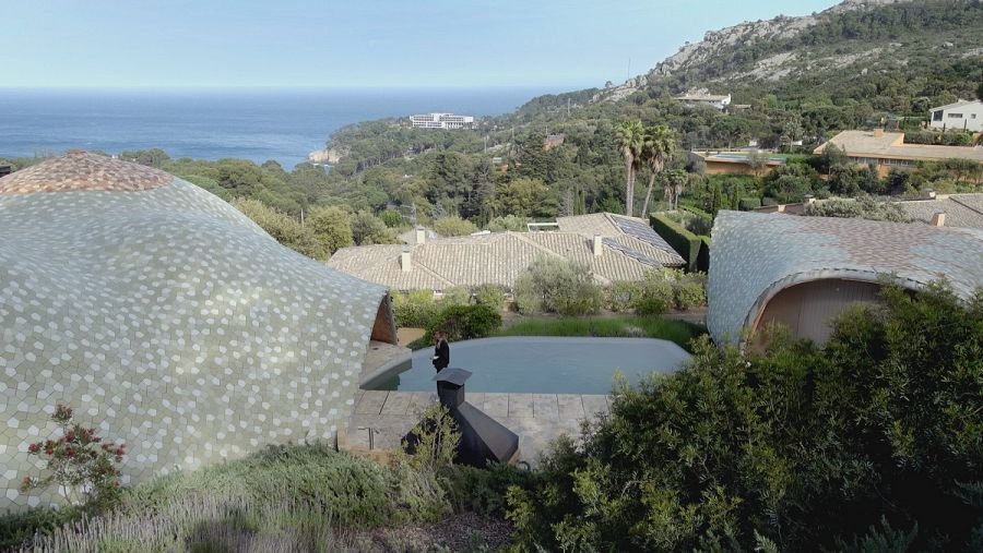 Cubiertas y depósito de agua de Villa Stgilat, en Aiguablava