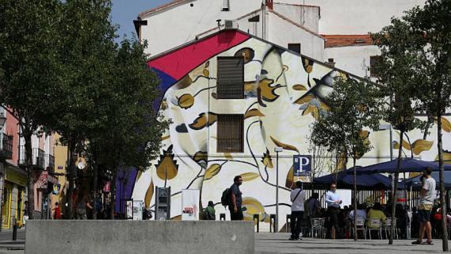 Plaza en Lavapiés, barrio natal de Gloria Fuertes