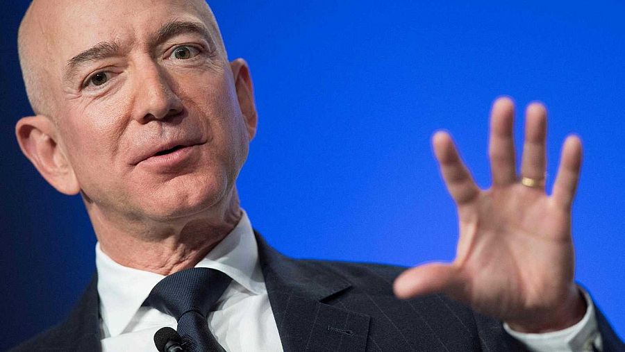 El fundador de Amazon, Jeff Bezos, durante una conferencia