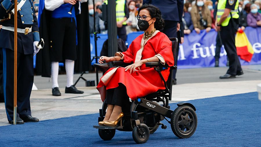 Teresa Perales en la alfombra azul del Teatro Campoamor (Oviedo)