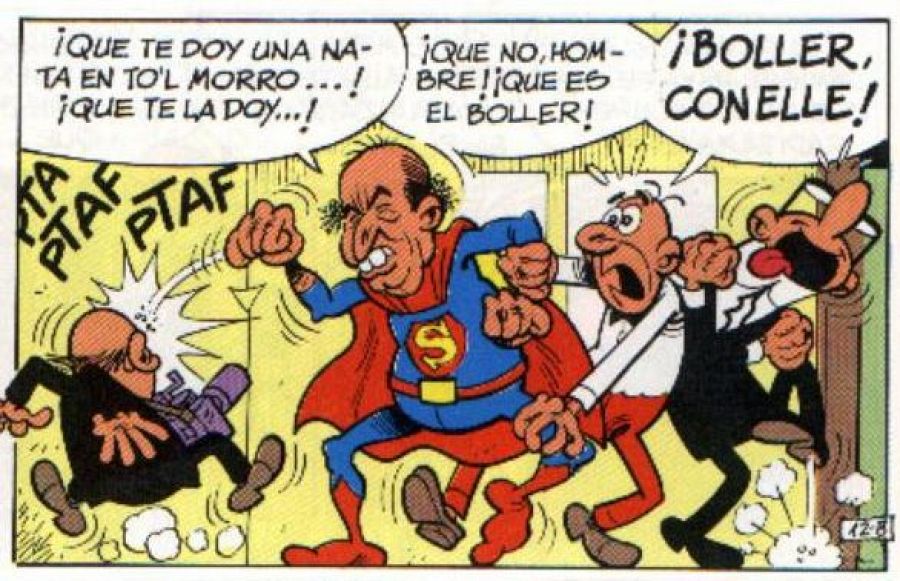 El personaje Ruiz Mosqueos, en el tebeo de Mortadelo y Filemón 'Maastricht... ¡Jesús!', de Francisco Ibáñez. Ediciones B (Grupo Zeta)