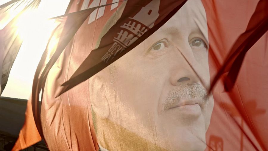 Bandera con Erdogan