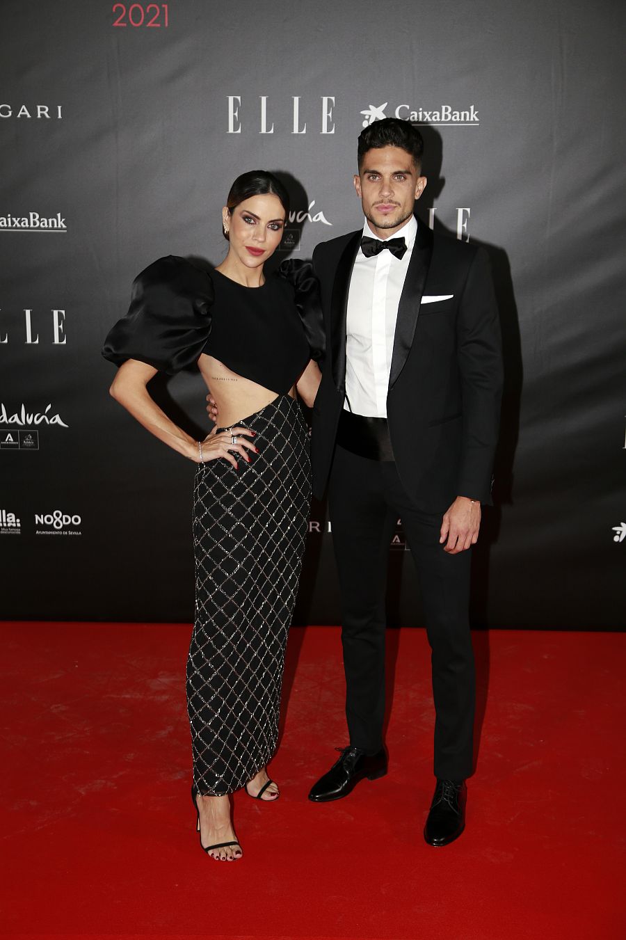 Melissa Jiménez y Marc Bartra en la entrega de premios Elle Style Awards 2021