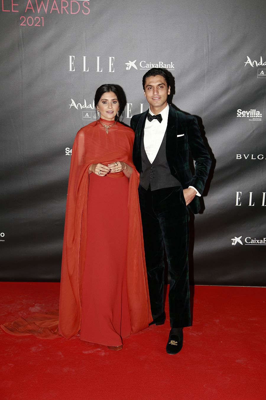Marina de Jaime y Tomás Páramo en la entrega de premios Elle Style Awards 2021