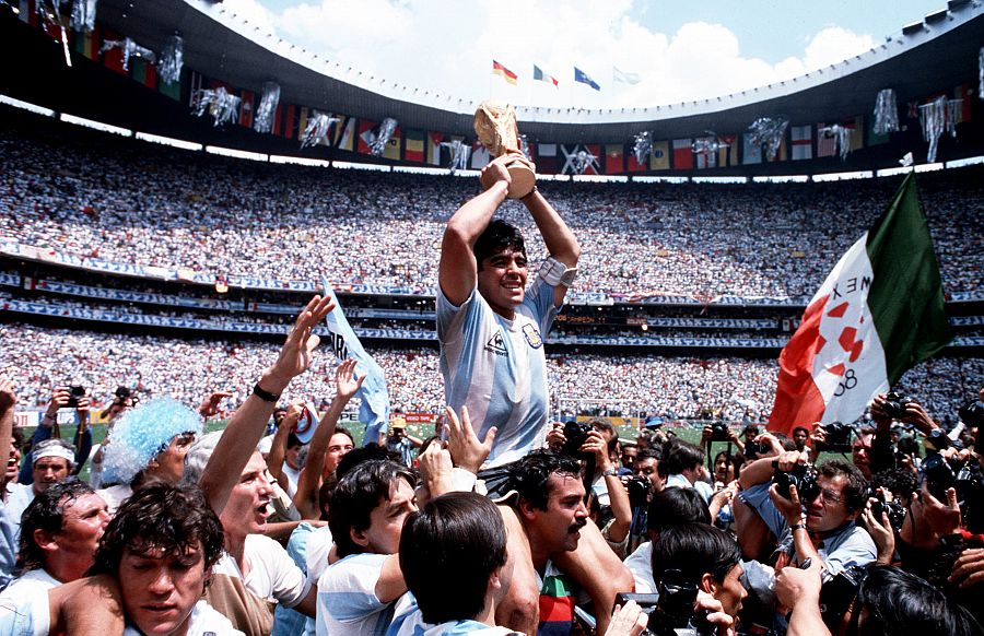 1986, World Cup Final, (Mexico City). Argentina Captain, Diego Maradona