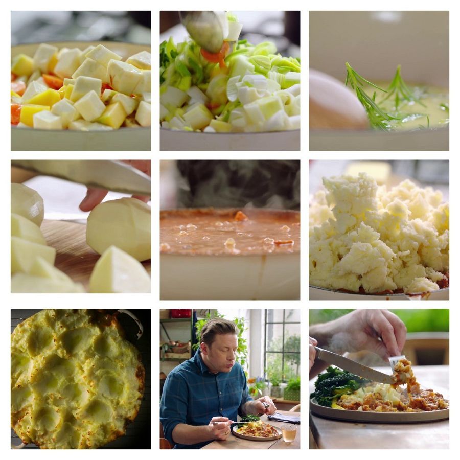 Receta cottage pie de verduras de Jamie Oliver