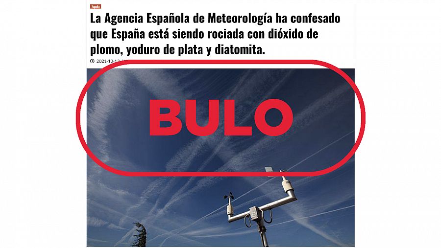 Mensaje que reproduce el bulo de que la AEMET ha confesado que España está siendo rociada con químicos