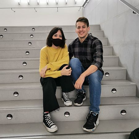 El comunicador Jorge Pueyo y la periodista de RTVE Rebeca Augusto.