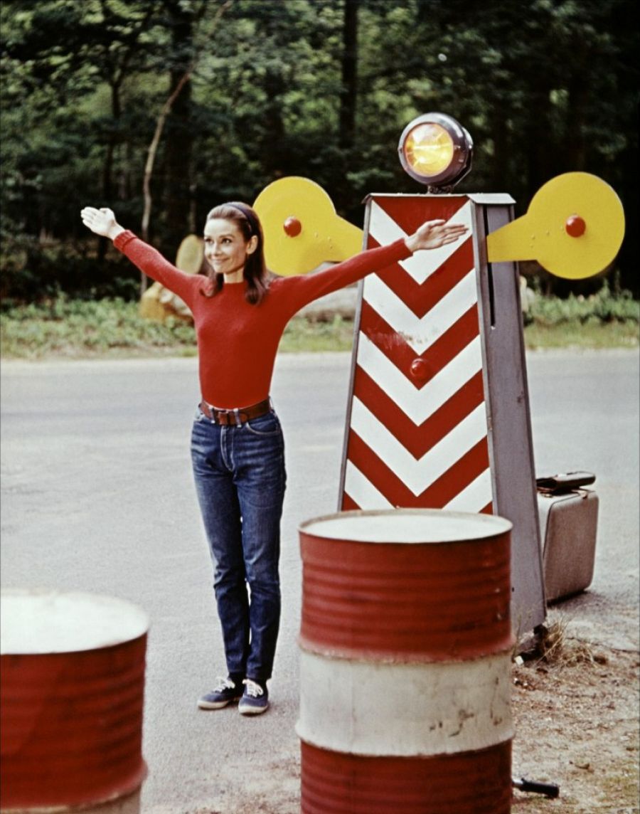 Audrey Hepburn en el set de 'Dos en la carretera' (Two for the road, 1967)