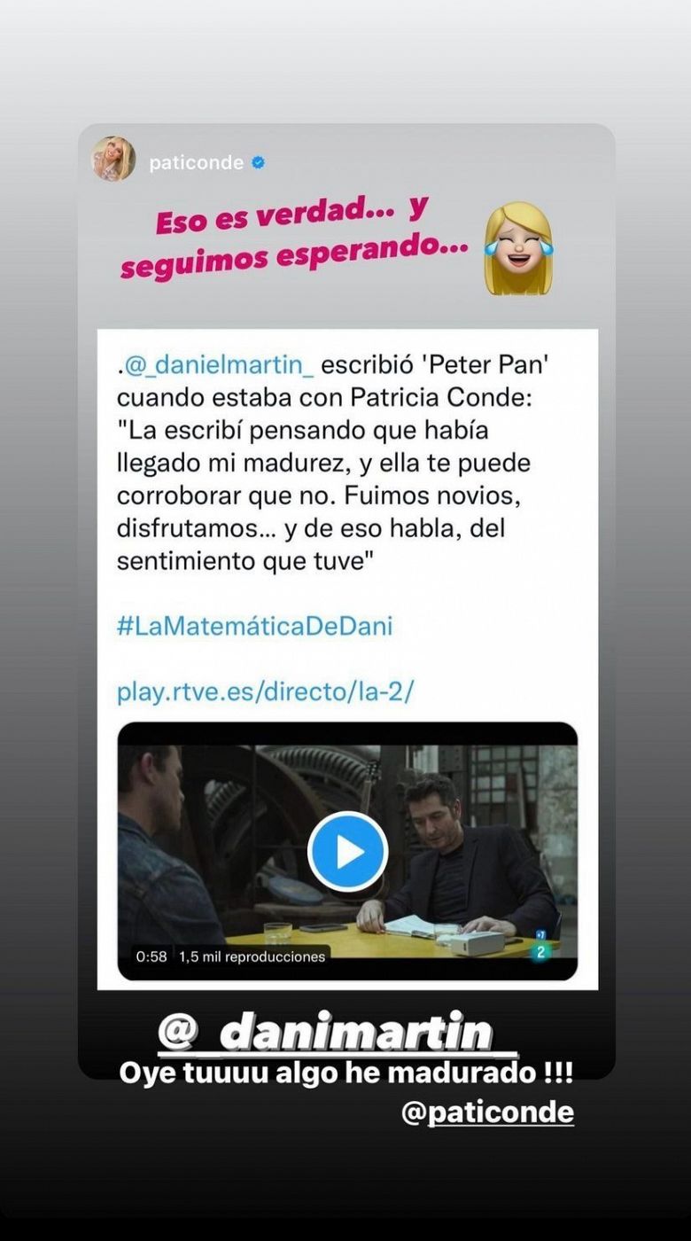 Patricia Conde responde a Dani Martín