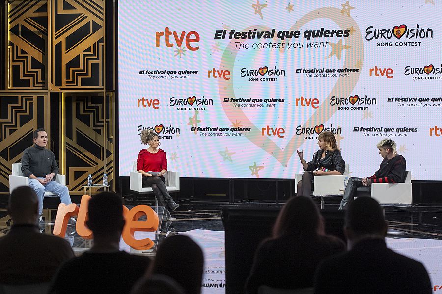 Imagen de la rueda de prensa con los asesores externos de RTVE de Eurovisión