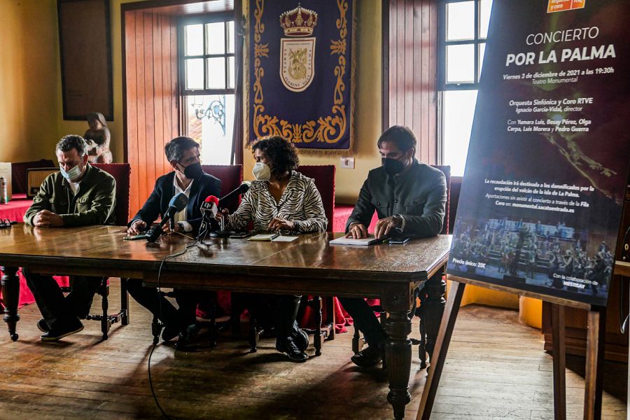 En la presentación del concierto solidario 'Por La Palma'