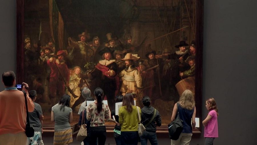 'La ronda de noche' de Rembrandt en el Rijksmuseum de Ámsterdam