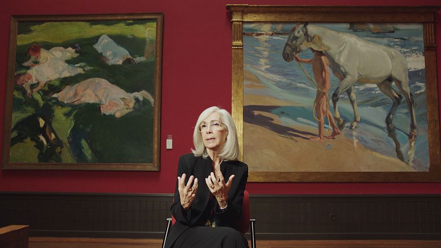 Blanca Pons Sorolla ante la obra de su bisabuelo