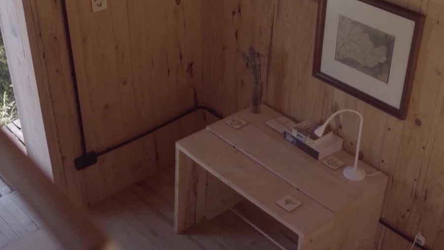 Interior de la cabaña 'The Voxel'