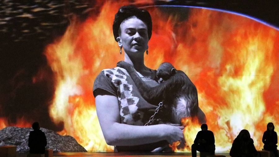 Una imatge de Frida Kahlo a la biografia immersiva 'Frida Kahlo, la vida d'un mite'
