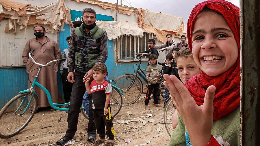 Refugiados sirios en el campo de Zaatari, en Jordania, en noviembre de 2021. Foto: Khalil MAZRAAWI / AFP