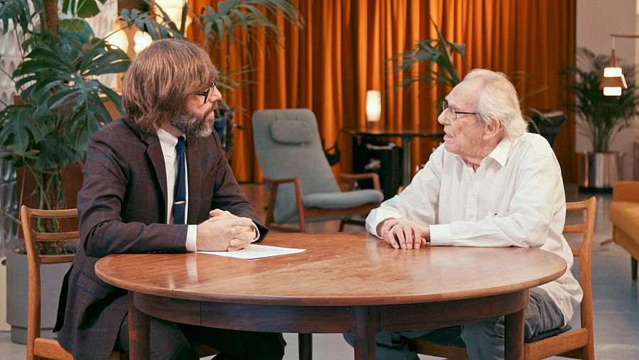 Òscar Dalmau i Enric Huguet durant l'entrevista