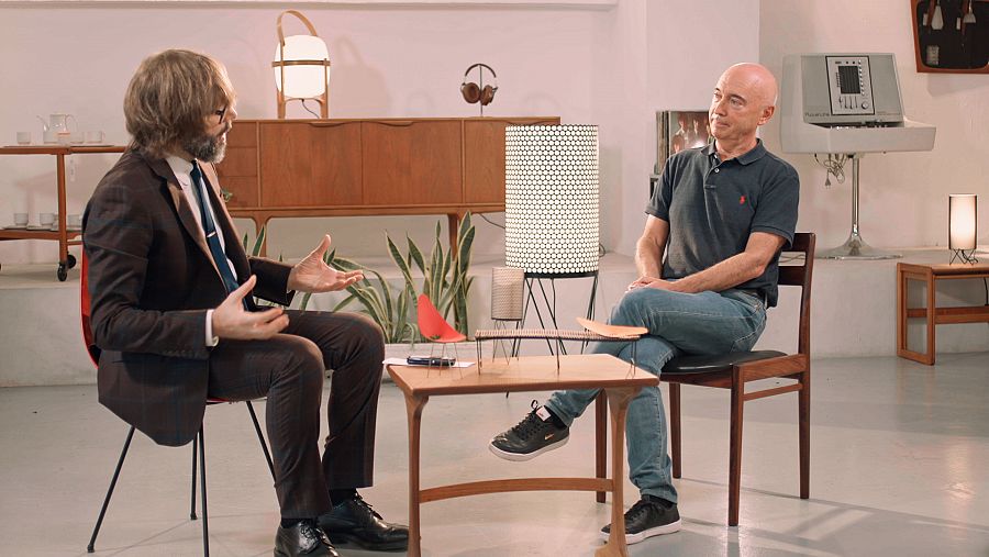 L'Òscar Dalmau i l'arquitecte Joaquim Ruiz Millet