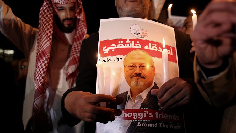 Imagen de una protesta por la muerte de Kashoggi