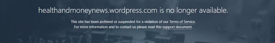 Cartel anunciando el cierre de un blog que difunde noticias falsas