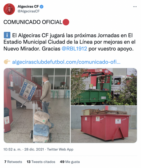 El Algeciras CF ha gastado una inocentada que no ha sentado bien al equipo rival