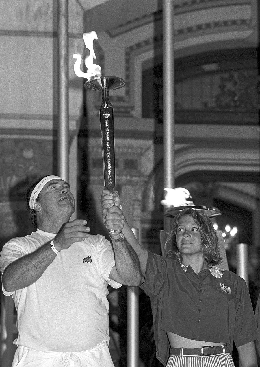 La antorcha de las olimpiadas de Barcelona 92