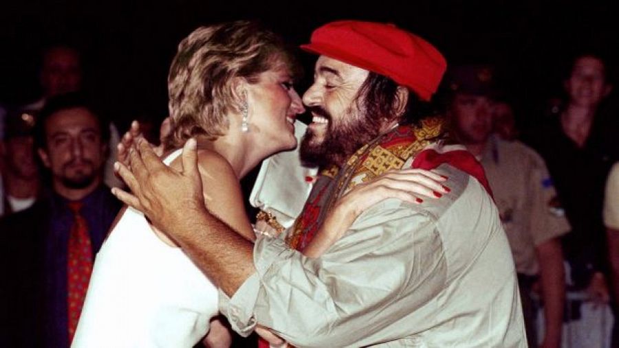 La amistad de Lady Di y Pavarotti