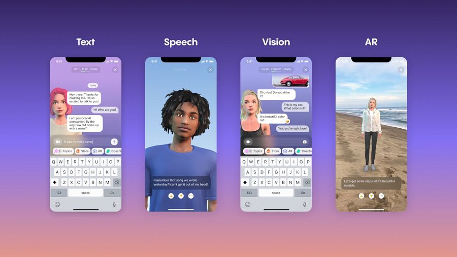 Capturas de la 'app' Replika.