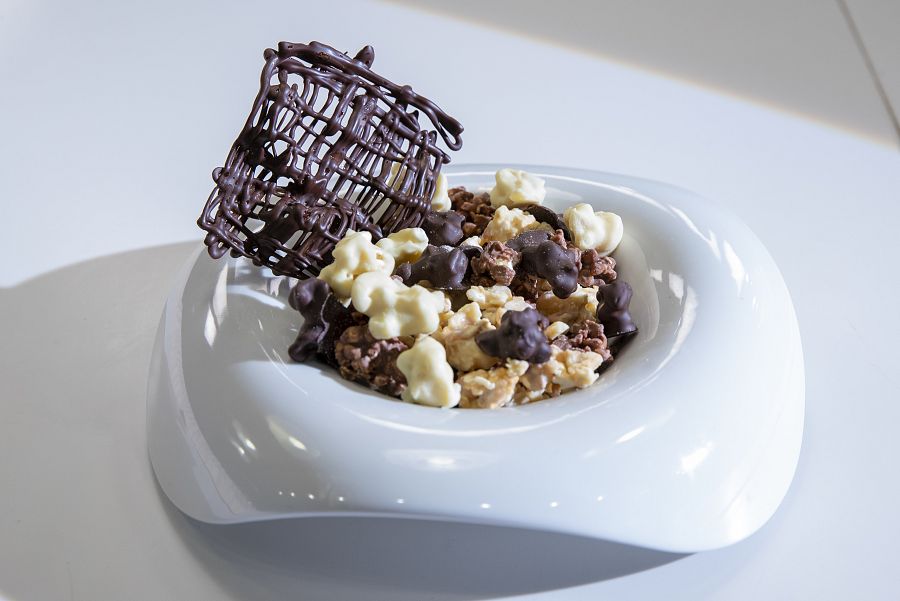 Receta de palomitas bañadas en chocolate y caramelo en polvo