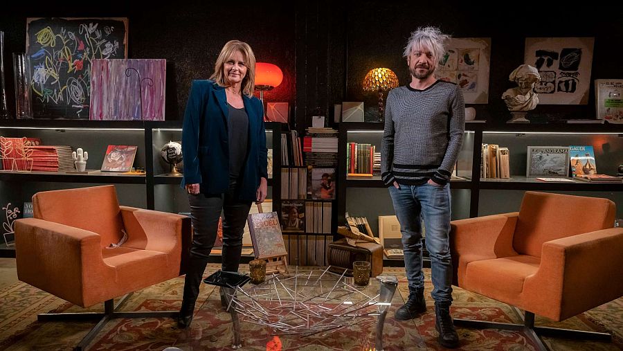 Oriol Paulo i Anna Cler abans de començar l'entrevista