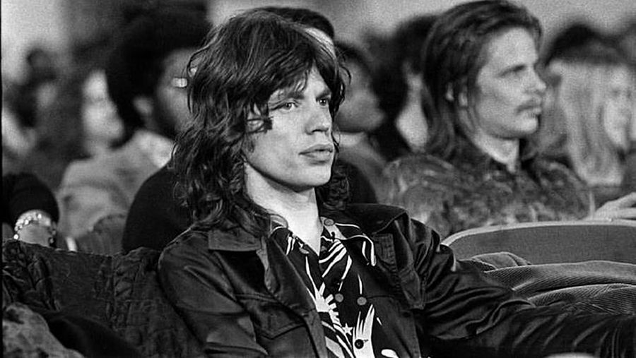 Mick Jagger durante el concierto de Aretha Franklin en Los Ángeles
