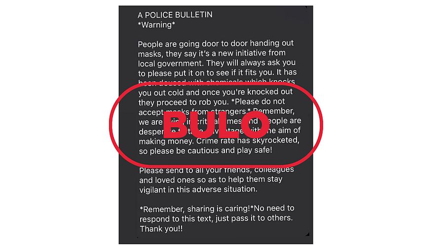 El bulo en inglés difundido en Facebook con el sello bulo