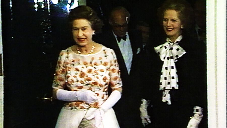 La reina Isabel II y Margaret Thatcher