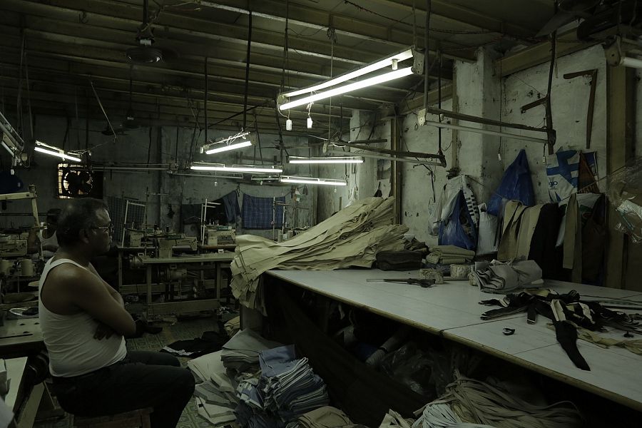 Interior de un taller textil de la India