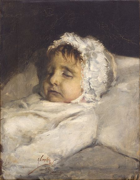 Cabeza de niño sobre el lecho, 1883