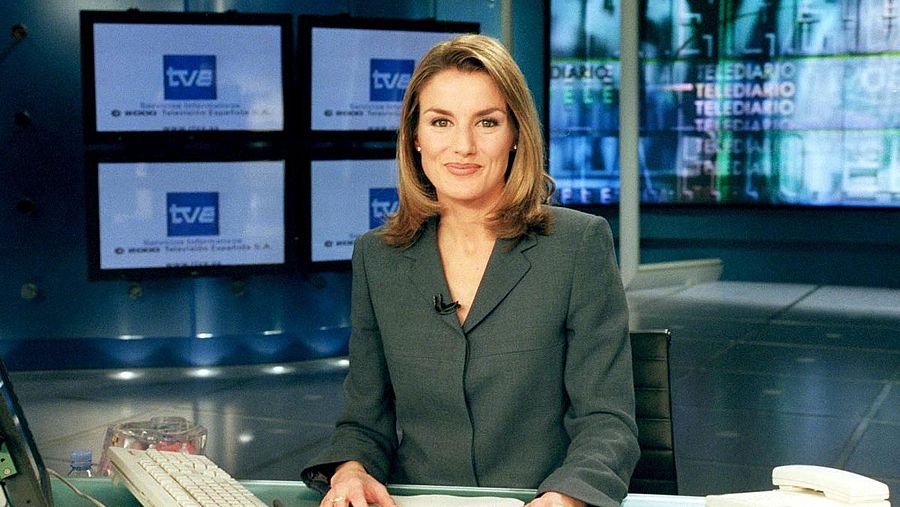 La Reina Letizia cuando presentaba los Telediarios de TVE