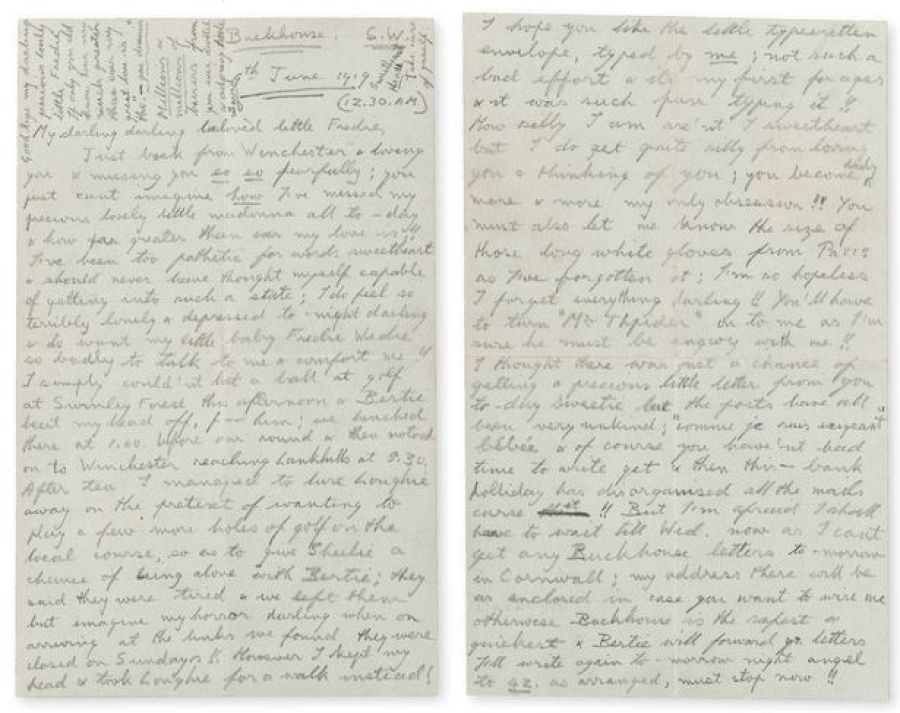 La carta original donde el príncipe Alberto habla de la aventura de su hermano David con Lady Loughborough