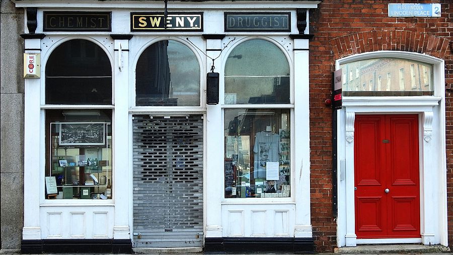 La farmacia Sweny que aparece en el 'Ulises' de James Joyce, ubicada en Lincoln Place, en Dublín.
