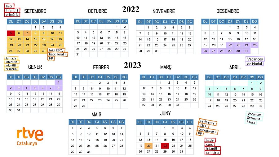Calendari escolar 2022-23