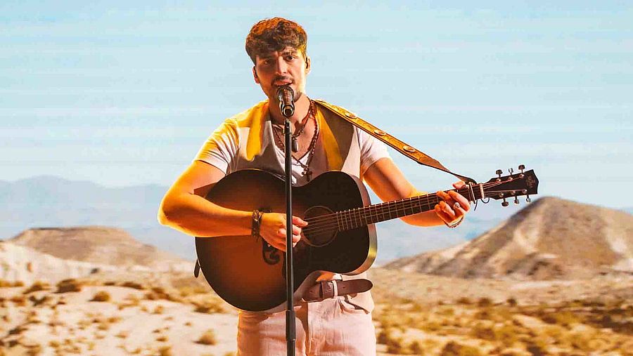 Stefan durante su actuación en la final del Eesti Laul 2022