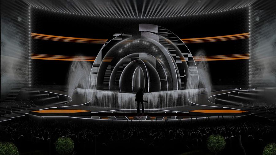 Vista del escenario desde la 'Green Room'