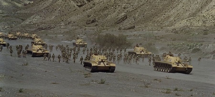 Carros de combate que simulan ser los temibles Tiger alemanes, en Almería durante el rodaje de Patton, del director Franklin J. Schaffner