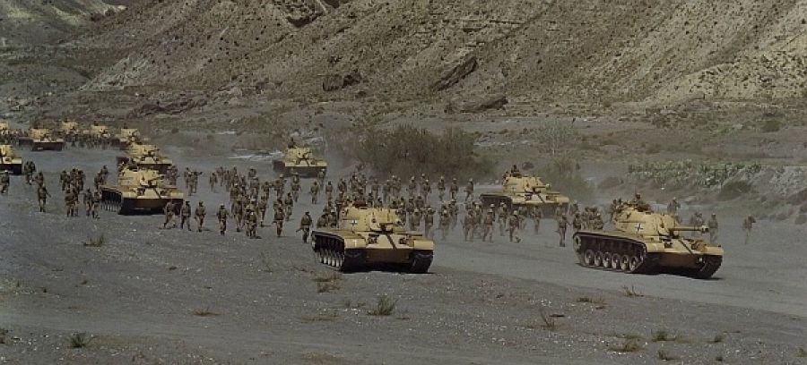 Carros de combate que simulan ser los temibles Tiger alemanes, en Almería durante el rodaje de Patton, del director Franklin J. Schaffner