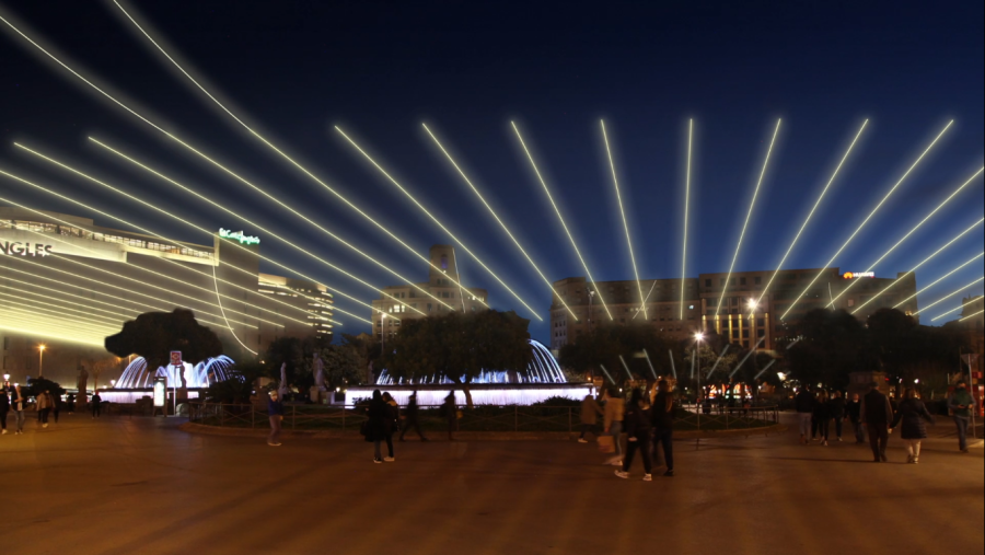 Llums d'Antoni Arola a la plaça de Catalunya