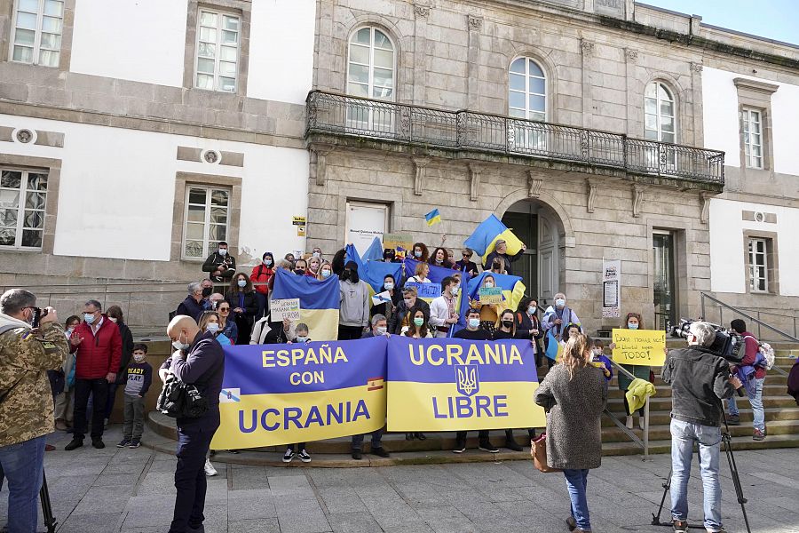 Protesta en VIgo contra la invasión rusa de Ucrania