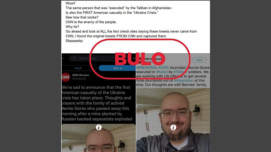 Publicación de Facebook que acusa falsamente a la CNN con el sello bulo